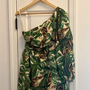 Farm Rio Tropical One-Shoulder Dress Sz S